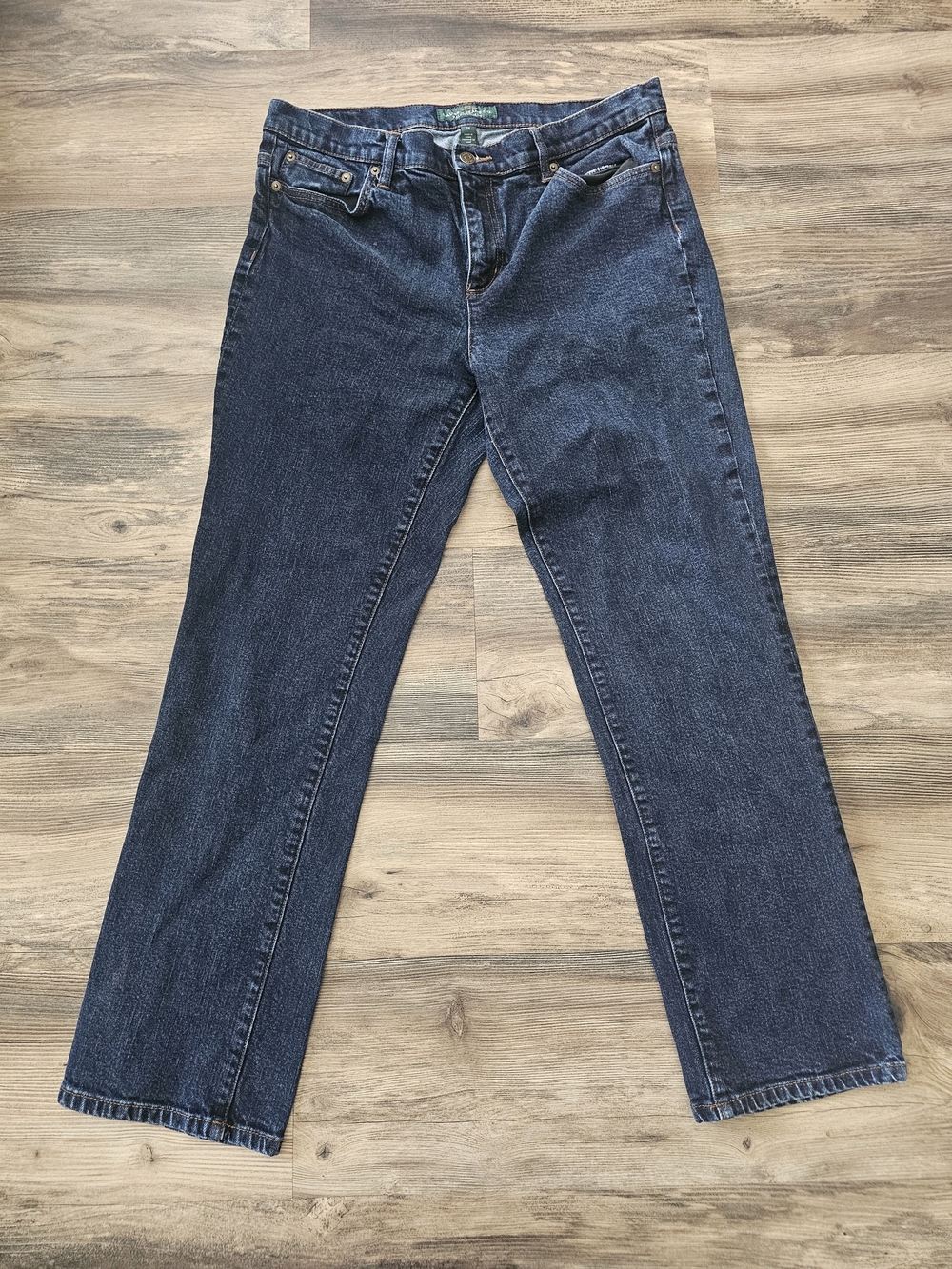 Vintage Y2K Lauren Ralph Lauren Dark Wash Straight Jeans Size 14 90s Minimalist